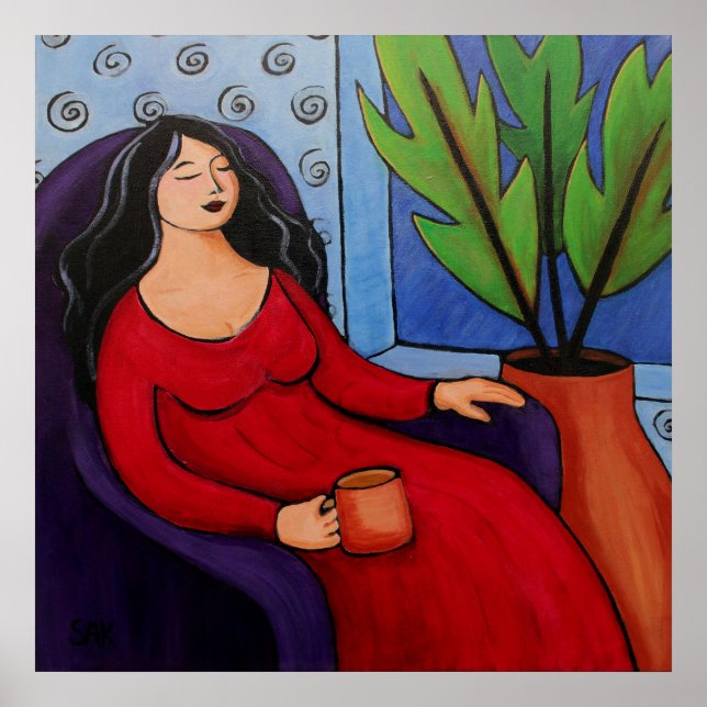 Poster Mulher no Red Relaxing (Frente)