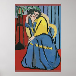 Pôster Mulher no telefone celular Abstrato 5