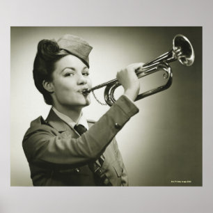 Pôster Mulher no uniforme do soldado