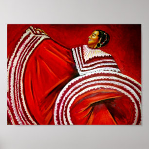 Poster Mulher no vestido vermelho