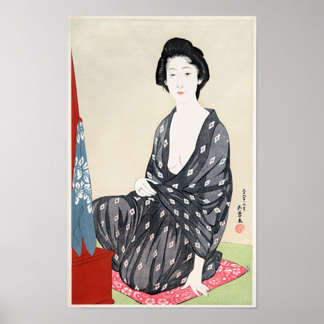 Poster Mulher no Vestuário de Verão de Goyō Hashiguchi (1 (Frente)