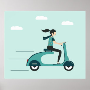 Poster Mulher Num Patinete