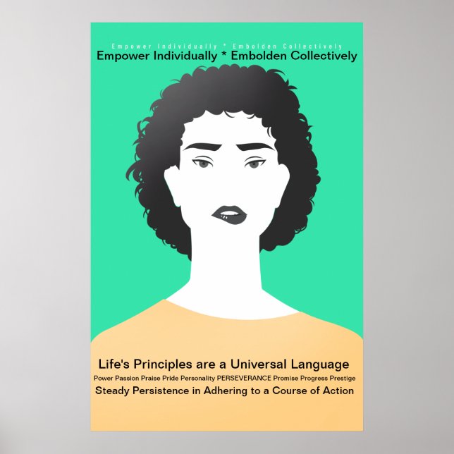 Poster Mulher, - Os Princípios da Vida - Perseverança (Frente)