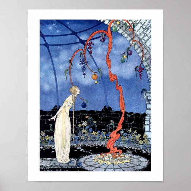 Poster Mulher parada diante de uma árvore estranha (Frente)