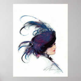 Poster Mulher-pássaro azul, William Barribal