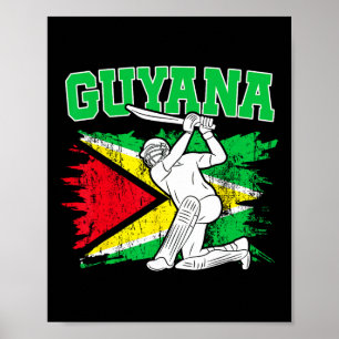 Poster Mulher Patriótica do Críquete da Guiana Críquete G