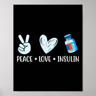 Poster Mulher Paz Amor Insulina V-pescoço _1