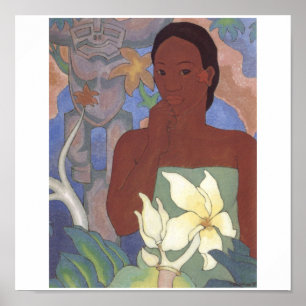 Poster Mulher polinésia e Tiki por Arman Manookian, 1929