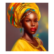 mulher princesa africana 4 jóias de ouro