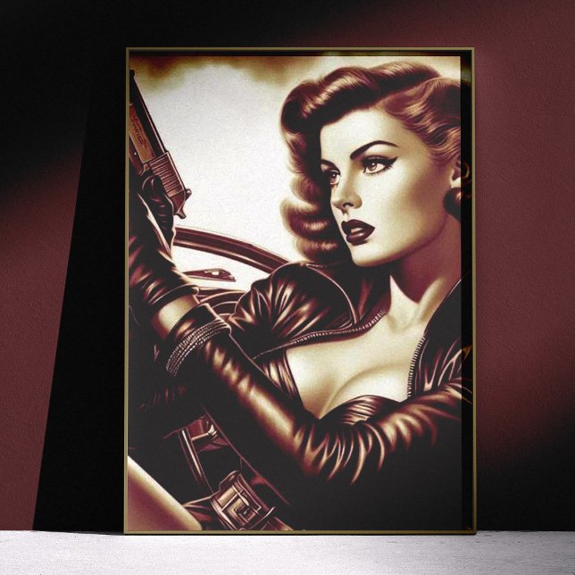 Pôster Mulher Pulp Retro (Criador carregado)