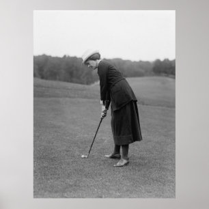 Poster Mulher Putting, 1920