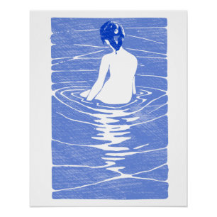 Pôster Mulher que banha-se em Onsen