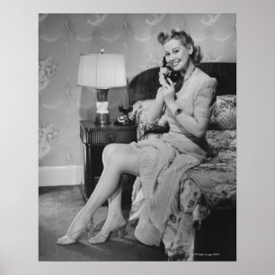 Poster Mulher que fala no telefone