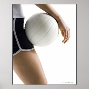 Pôster mulher que joga o voleibol