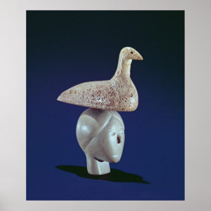 Pôster Mulher que pensa de um pássaro do