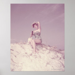 Poster Mulher que relaxa na praia