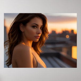 Poster Mulher quente no telhado