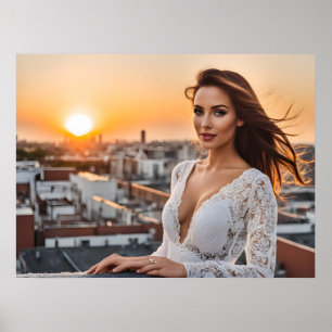 Poster Mulher quente no telhado