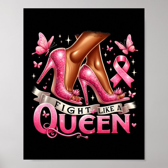 Poster Mulher Rainha Lutando Como Uma Rainha Conhecida Pe (Frente)