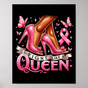 Poster Mulher Rainha Negra Luta Como Uma Rainha Câncer de