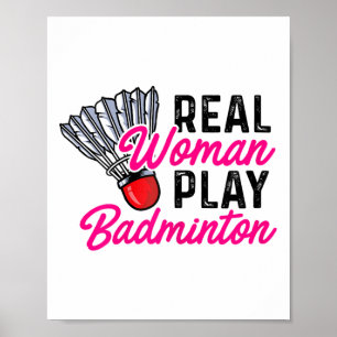 Poster Mulher Real Joga Badminton Jogador de Badminton Sh