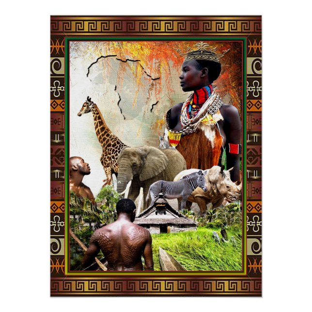 Pôster Mulher Rei • Poster Afrocentrado (Frente)