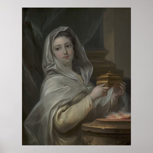 Poster Mulher retratada como Virgem Vestal (Roma Antiga) (Frente)