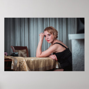 Poster Mulher retrora com câmera