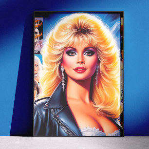 Poster Mulher Retrowave dos Anos 80