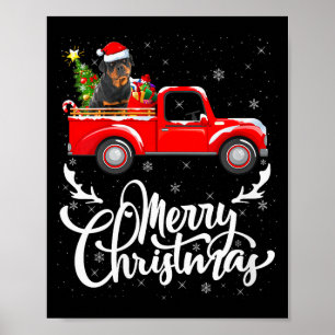 Poster Mulher Rottweiler Cachorro Na Árvore De Natal Cami