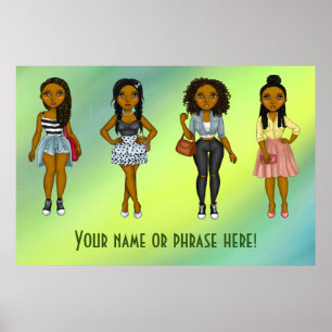 Poster Mulher Sassy Personalizada: Mulher Verde Ombre