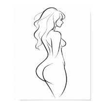 Mulher sensual arte de linha corporal esboço minim
