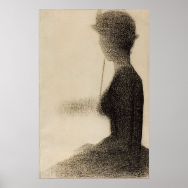 Poster Mulher sentada com Parasol (Frente)