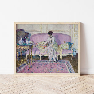 Poster Mulher sentada em sofá   Frederick Carl Frieseke