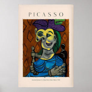 Poster Mulher Sentada Picasso Vestido Azul Dora Maar939 A