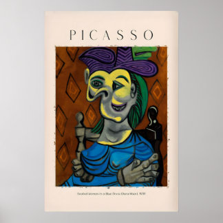 Poster Mulher Sentada Picasso Vestido Azul Dora Maar939 A