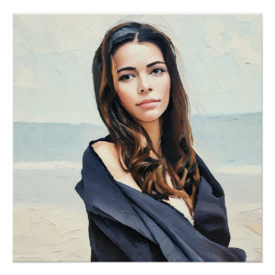 Pôster Mulher Serena Presa Pelo Oceano