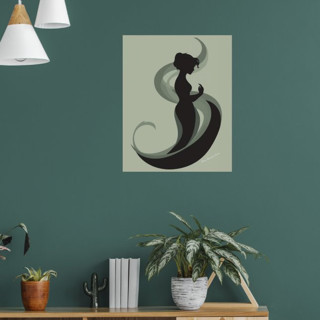 Poster Mulher Silhueta Minimalista Graciosa – Boho Modern (Sala de Estar 1)
