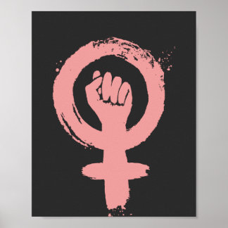 Poster Mulher - Sinal Feminista Primeiro Justiça Social