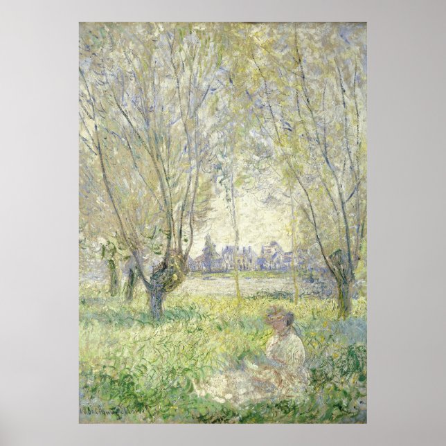 Poster Mulher sob Salgueiros, Monet 1880 (Frente)