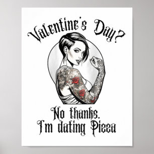 Poster Mulher Solteiro Tatuada Mulher Inclina Para Anti