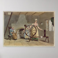 Mulher Spinning, de "Costume de Yorkshire"