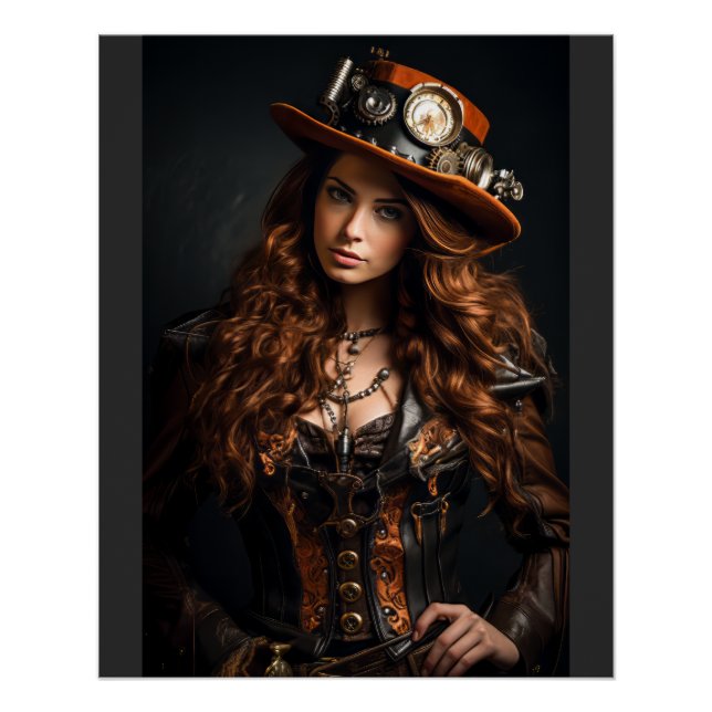 Pôster Mulher Steampunk (Frente)