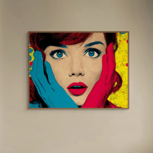 Poster Mulher surpreendida na Pop Art