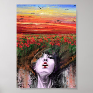 Poster Mulher Terra - Natureza - Pintura de Arte Original