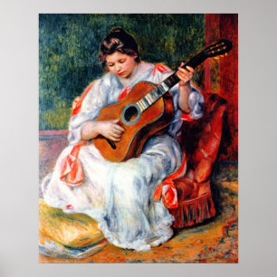Poster Mulher Tocando a Guitarra por Pierre Renoir