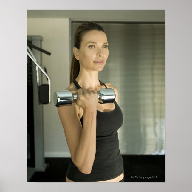 Poster Mulher trabalhando na academia 2 (Frente)