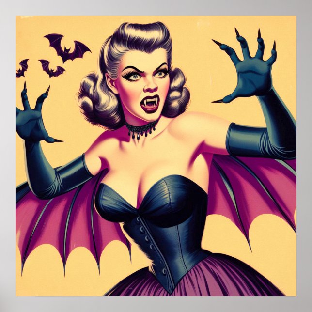 Poster Mulher-Vampira-Retro (Frente)