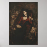 Mulher Vampira Vitoriana em Arte de Caixa de Defun
