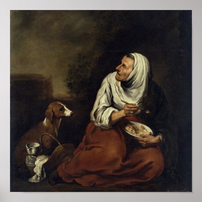 Poster Mulher Velha com Cão (Frente)